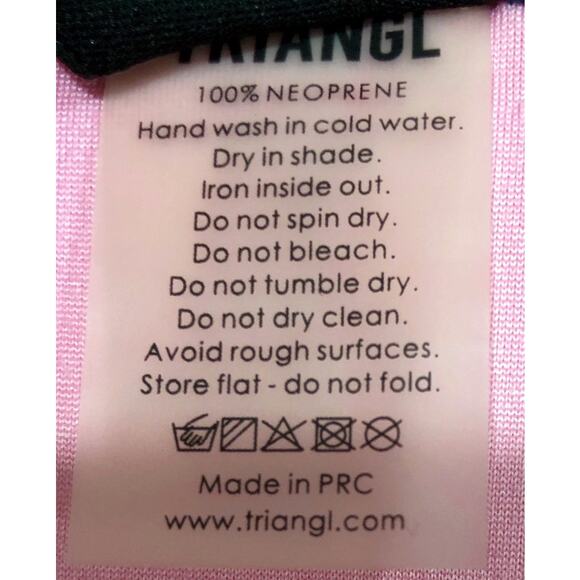 Triangl Black Peach Floral Neoprene Bathing Suit Bikini Bottom Small - Picture 5 of 5